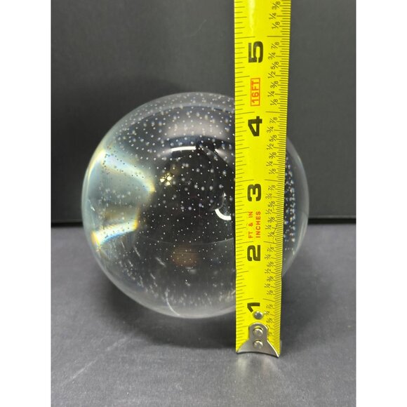 Vtg Great City Trader Controlled Bubble Geometric Glass Blown Paperweight 4" DIA - Picture 9 of 10